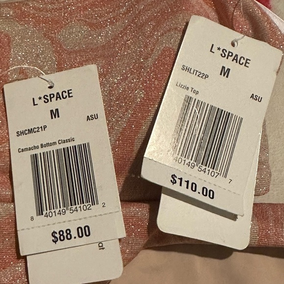 L*Space Shimmer Lizzie Bikini Top & Camacho Bikini Bottom Set All Swirled Up NWT - Picture 7 of 8